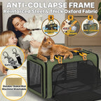 PAWZIDEA Large Pet Carrier Expandable, 24"×16"×16" Soft-Sided Cat Carrier for 2–4 Cats up 55lb, Portable & Collapsible Small Medium Dog Travel Crate for Car, XL Storage Pocket, ID Card, Shoulder Strap