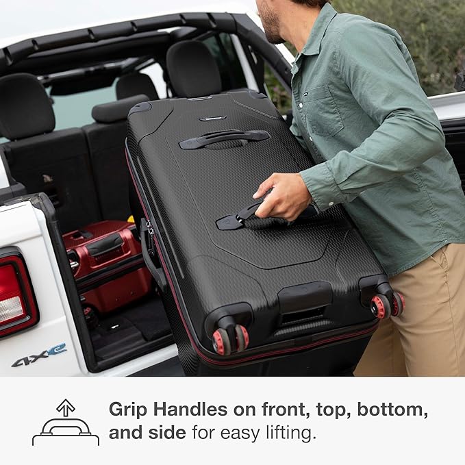 Traveler's Choice Maxporter II Polycarbonate Hardside Trunk with Spinner Wheels, Black, 28-Inch Medium Trunk