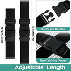 Slohif Luggage Straps for Suitcases Travel Belt Accessories Luggage Connector Identifiers 2 Pack Over Handle with Buckle Unique Nylon Adjustable Strap for Sleeping Bag Car Seat Black