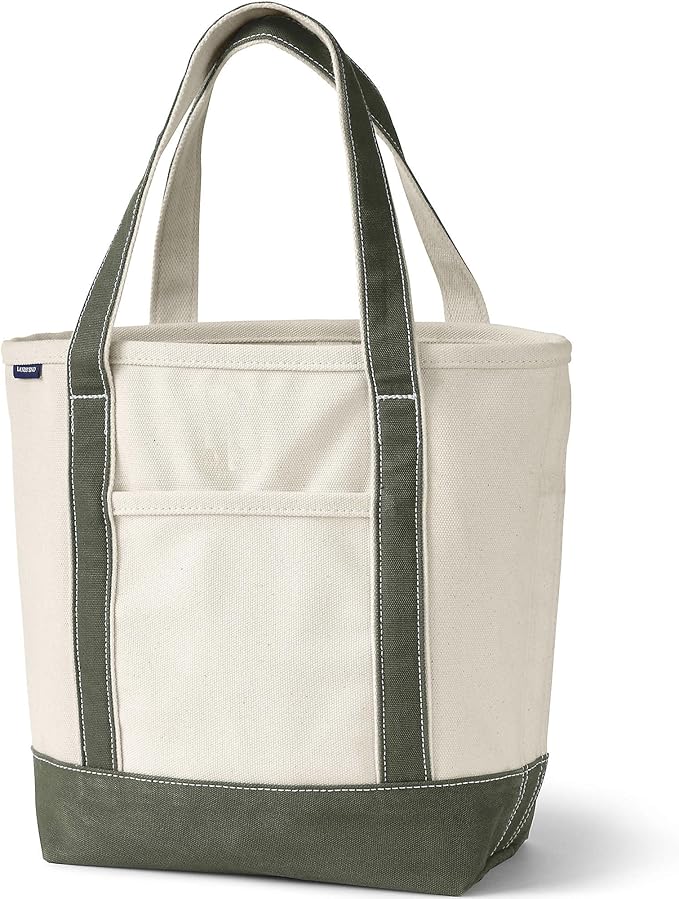 Lands' End Open Top Canvas Tote Bag