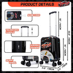 Kids Luggage Set 5 Piece 16'' Hardside Spinner Wheels Travel Suitcase Carry On Airline Approved Black Car