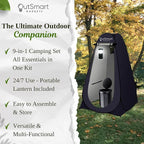Outsmart Gadgets Outdoor Portable Toilet Set for Adults with Camping Night Lantern, Folding XL Toilet, Pop Up Privacy Tent and Carry Bags, Multipurpose Potty, Washable and Foldable for RV Travel