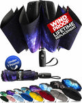 TUMELLA Inverted Windproof Umbrella, Large, Strong, Light, Portable, Automatic Reverse Folding Rain Umbrella, Durable Premium Grip, Fits Car & Backpack