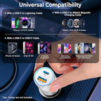 Car Charger USB C 6-Pack, Ancekoy 38W Dual Port Cigarette Lighter with PD3.0 + QC3.0 Type C Car Charger Adapter iPhone 16/15 Pro Max/Samsung Galaxy S24/S23/S22Plus/Ultra/,iPad Pro(White)