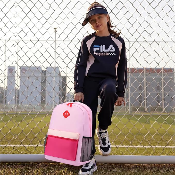 Backpack Set for Girls Boy Kids Backpack with Lunch Box for Elementary Primary Kindergarten School Bag (Purple Pink Set, Large)