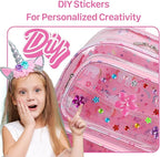 Bagseri Clear Backpack for Girls - 15 Inch Heavy Duty Kids Clear Bookbag for Kindergarten to Grade 2, Transparent School Bag with Reflective Strip, Fits Folders, Pink Unicorn