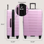 U.S. Traveler Boren Hardside Spinner Luggage With Aluminum Handle, Lavender, 2-Piece Set