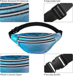 Frienda 2 Pieces Holographic Fanny Pack for Women Colorful Sport Waist Bag Pack