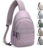 Capolo Sling Bag for Women Men Waterproof Crossbody Bags for Women Trendy Casual Fanny Pack with Convertible Shoulder Strap Chest Bag for Travel Hiking(Purple, Large)