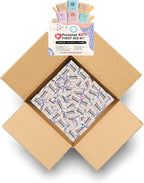 First Aid Emergency Medical Kit Mini and Travel Size - | Great for Kids, Schools, Business, Hiking, Camping | Wound Care Products (Abstract) (50)
