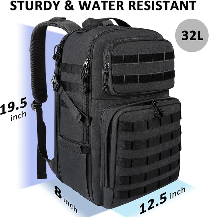 MATEIN 17 Inch Laptop Backpack, Large Military Tactical Backpack for Men TSA Approved, Water Resistant Computer Bag Work Day Pack, Travel Laptop Carry on for Camping Hiking