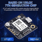 GT-U7 GPS Module Navigation Satellite Positioning NEO-6M Arduino GPS Receiver Compatible with 51 Microcontroller STM32 Arduino UNO R3 with Antenna High Sensitivity Suitable for Vehicles