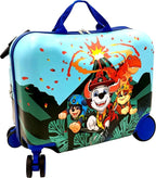 Fast Forward Paw Patrol 2-in-1 Kids 18" Suitcase & Ride-On Luggage - Lightweight Tow-Along Toddler Luggage with Wheels