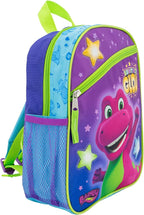 AI ACCESSORY INNOVATIONS Barney The Purple Dinosaur Mini Backpack, 12 x 10 x 4 inches, Kids School Bag with Zip Pockets, Purple