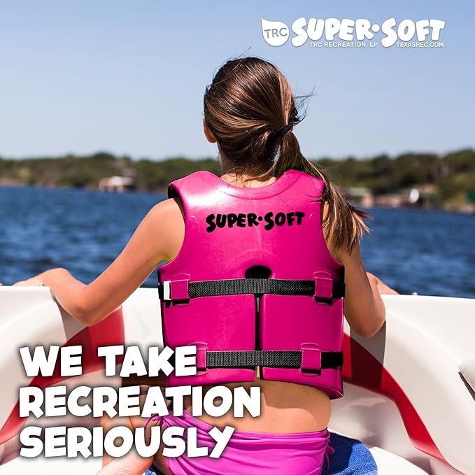 TRC Recreation Super Soft Child Life Jacket USCG Approved Vinyl Coated Foam Swim Vest for Kids Swimming Pool and Beach Gear