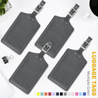 Travelambo Luggage Tags for Suitcases PU Leather Travel Tags Bag Tags Privacy Protection Travel Essentials