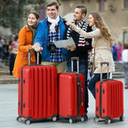 3 Piece Luggage Sets, Lightweight ABS Suitcase with 4 Spinner Wheels ＆ TSA Locks, Hardside Carry On Luggage Durable Suitcase Set for Family Travel Business - Red, 20/24/28