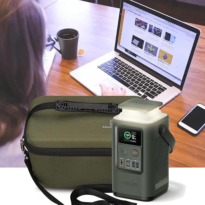 Tourmate Hard Storage Case for Anker PowerCore Reserve 192Wh Power Bank 60,000mAh LiFePO4 Portable Charger 60W Portable Power, Case Only (Army Green)