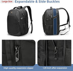 Swissdigital Travel Laptop Backpack, 35L Expandable Large College Laptops Backpack with USB Charging Port for Men and Women Fits 17 Inch Notebook, Black | SD1671-01