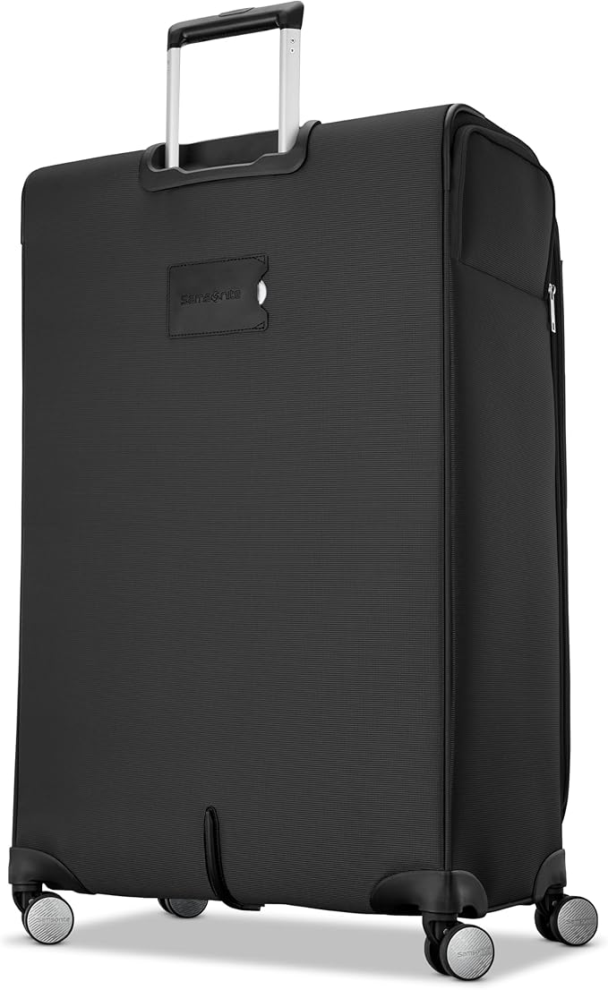 Samsonite 3-PC Soft-Sided 21/25/29” (Carry-On, Medium, Large Checked), Lightweight Expandable Element Luggage Set: 2 Front & Side Pocket, Four Spinner Wheels, Adjustable Handle, Durable- Black
