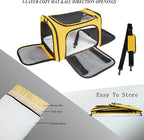 Soft Sided Carrier for Small Medium Cats Dogs ,TSA Airline Approved Collapsible Travel Pet Carrier (Medium, Yellow)