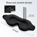 Sleep Eye Mask for Men Women, Sleeping Mask for Side Sleeper, Travel Blackout Night Blindfold Eye Shade Cover with Adjustable Strap (Black)
