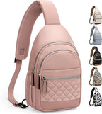 Capolo Sling Bag for Women Men Waterproof Crossbody Bags for Women Trendy Casual Fanny Pack with Convertible Shoulder Strap Chest Bag for Travel Hiking(Pink, Large)
