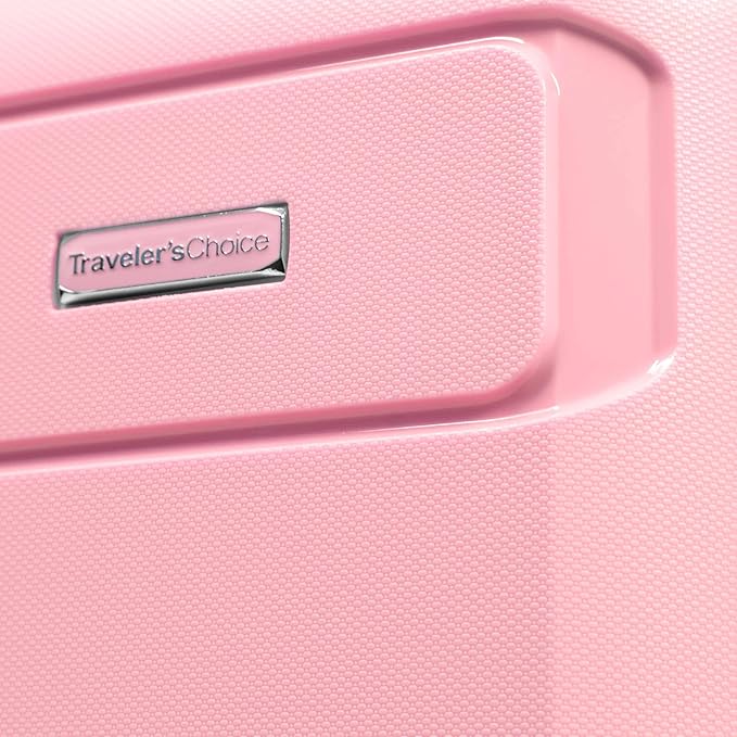 Traveler's Choice Pagosa Hardshell Expandable Luggage with Spinner Wheels, Pink, 26-Inch Medium