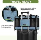 GAPZER Cat Carrier 18 x 11 x 11 Top Loading Soft-Sided Pet Travel Bag Over 15lbs, Portable Small Dog Puppy Car Crate 10 lbs, Chihuahua Kennel Carry Case, Kitty Cloth Cage Medium Cat Under 25 Blue