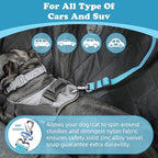 BWOGUE Pet Dog Cat Seat Belts, Car Headrest Restraint Adjustable Safety Leads Vehicle Seatbelt Harness (1 Pack, Blue, Not Elastic)