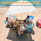 KingCamp Low Beach Chair, High Back Folding Camping Chair for Adults, Oversized Breathable Mesh Seat, 300lbs Heavy Duty Portable Chair with Cup Holder & Storage Pockets for Beach, Outdoor