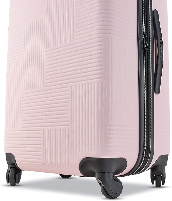 American Tourister Stratum XLT Expandable Hardside Luggage with Spinner Wheels, Pink Blush, Carry-On 21-Inch