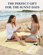 LANE LINEN Large Beach Towel, 2 Pack Turkish Beach Towels Set, Lightweight Towel for Adults, 39"x71" Oversized Pool Towels, Absorbent, Quick Dry, Durable Sand Proof Beach Towel - Yellow