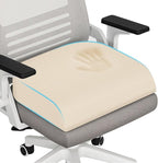 TranquilRelax Large Seat Cushion, Memory Foam Cushion for Long Sitting Hours on Office Chair, Home & Car, Non-Slip Chair Pad for Relieving Back & Sciatica & Hip & Coccyx Pain (Khaki)