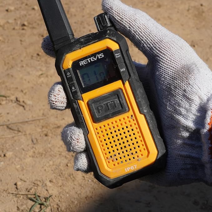 Retevis RB48 FRS Walkie Talkies Long Range, Rugged & IP67 Waterproof & Floating, Mil-Standards 810H Two Way Radio, Heavy-Duty, NOAA, Rechargeable, 20hr Battery, Emergency Radio(2 Pack)