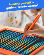 TEKFUN 12 Inch LCD Writing Tablet for Kids, Coloring Drawing Pad, Mess Free Doodle Board, Airplane Travel Toys for Boys and Toddlers, Road Trip Essentials, Gifts for 3-8 Year Old Girls (Orange)