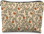 Vintage Citrus Orange Makeup Bag, Boho Botanical Cosmetic Bags for Women, Fruit Makeup Bag, Fruit Lover Gifts, Orange Gifts for Women Cosmetic Bag Toiletry Bag