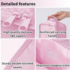 tianzong Travel Shoe Bag with Handle Holds 2 Pairs of Shoes, Shoe Packing Cubes for Travel (Pink, 2 Pack)
