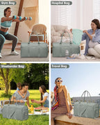 Women Weekender Travel Duffle Bag: Travel Duffel Overnight Bags with Shoe Compartment Large Carry on Tote with Toiletry Bag Weekend Traveling Yoga Gym Hospital Bag for Women with Wet Pocket Green
