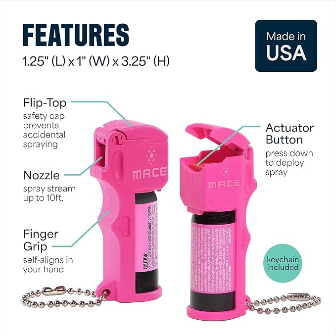Mace Personal Safety Alarm & Mace Pepper Spray Kit - Loud 130db Siren with Built in Emergency Whistle, 10 Feet Range Pocket Model (0.42 oz) Self Defense Pepper Spray for Women & Men