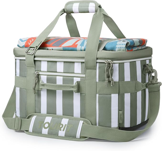 TOURIT Soft Sided Cooler Bag Insulated 30/48/60 Cans, Large Collapsible & Leakproof Ice Chest for Picnic, Beach, Camping, Travel