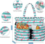 Trifabricy Beach Bags for Women Waterproof Sandproof Women Tote Bag, Large Beach Bag with Zipper for Gym Travel Vocation