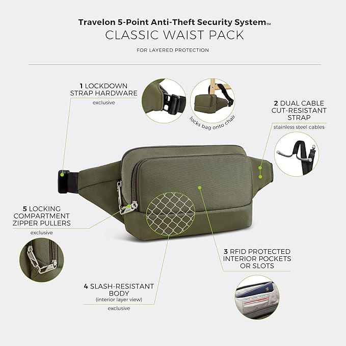 Travelon Anti-Theft Classic Waist Pack