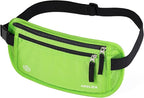 RFID Blocking Money Belt - Passport Holder & Travel Wallet, Slim Hidden Fanny Packs for Women Men - Green