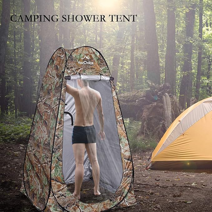 Your Choice Pop Up Privacy Tent, 3.9x3.9x6.2FT Portable Shower Tent for Camping, Waterproof Outdoor Changing Room with Carry Bag for Beach Hiking RV Fishing | Portable, for Camping, Beach, Hiking, with Carry Bag, Quick Setup