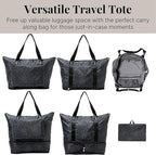 Baggallini Carryall Expandable Lightweight Travel Tote 22" Packable Folding Compact Nylon Washable Weekender w/Luggage Sleeve