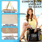 Fammart Mesh Beach Bag, Large Beach Tote with Zipper Pocket, Toys Pool Bag for Family Travel Vacation Cruise Essentials