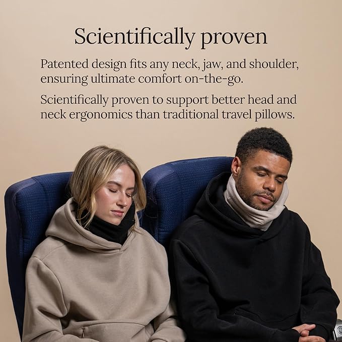 trtl Travel Pillow Original 2.0 – Scientifically Proven Super Soft Travel Pillow with Premium Head & Neck Support – for Airplane Travel – Machine Washable – Lightweight & Compact – Sand Beige