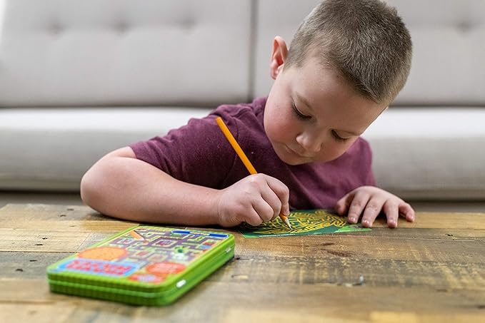 TS Shure by Bendon Travel Games Mazes Mini Activity Tin with 20 Illustrated Activity Sheets and Pencil and Tin 50438