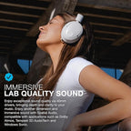 JLab JBuds Lux ANC, Over Ear Headphones, Active Noise Cancelling, Bluetooth, Cloud White